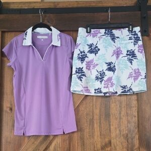 Matching Set Pebble Beach Women's Performance Golf Polo & Skort Size M